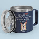 Dogs Are Love On Four Legs - Dog Personalized Custom 14oz Stainless Steel Tumbler With Handle - Gift For Dog Lovers