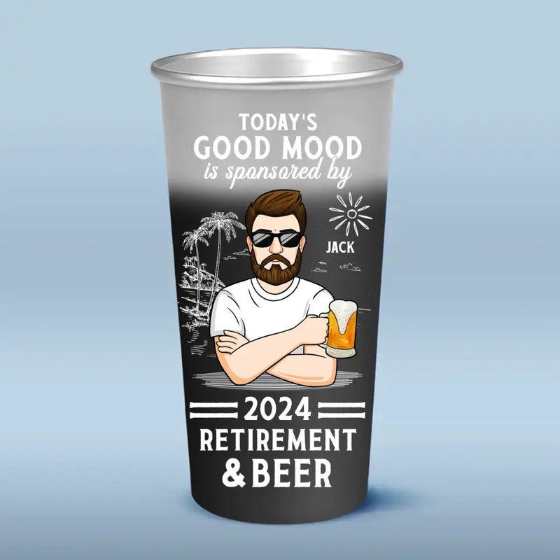 Goodbye Tension And Hello Pension - Personalized Custom Aluminum Changing Color Cup - Appreciation, Retirement Gift For Coworkers, Work Friends, Colleagues