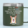Dogs Are Love On Four Legs - Dog Personalized Custom 14oz Stainless Steel Tumbler With Handle - Gift For Pet Owners, Pet Lovers