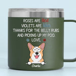 Dogs Are Love On Four Legs - Dog Personalized Custom 14oz Stainless Steel Tumbler With Handle - Gift For Dog Lovers