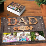 Custom Photo Family Is Where Love Begins - Family Personalized Custom Jigsaw Puzzle - Father's Day, Gift For Dad, Grandpa