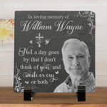 Custom Photo Greatly Loved, Deeply Missed - Memorial Personalized Custom Square Shaped Stone With Stand - Sympathy Gift For Family Members
