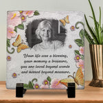 Custom Photo Your Life Was A Blessing, Your Memory A Treasure - Memorial Personalized Custom Square Shaped Stone With Stand - Sympathy Gift For Family