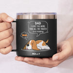 We Love You More Than All The Treats - Dog Personalized Custom 14oz Stainless Steel Tumbler With Handle - Gift For Dad, Dog Lovers