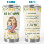 The World's Best Mom Belongs To Me - Family Personalized Custom Tumbler - Mother's Day, Baby Shower Gift, Gift For Mom, Grandma