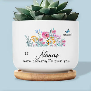 Un jardin d'amour pousse dans le cœur d'une grand-mère - Pot de fleurs en céramique personnalisé pour la décoration intérieure de la famille - Cadeau pour maman, grand-mère
