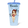 It's Time For Vacation - Bestie Personalized Custom Changing Color Cup - Summer Vacation Gift, Birthday Pool Party Gift For Best Friends, BFF, Sisters