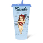 It's Time For Vacation - Bestie Personalized Custom Changing Color Cup - Summer Vacation Gift, Birthday Pool Party Gift For Best Friends, Sisters