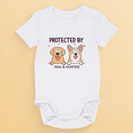 Protected By - Dog & Cat Personalized Custom Baby Onesie - Baby Shower Gift, Gift For Pet Owners, Pet Lovers