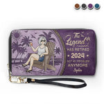 The Legend Has Retired, It's Not My Problem Anymore - Personalized Custom Leather Long Wallet -  Appreciation, Retirement Gift For Coworkers, Work Friends, Colleagues