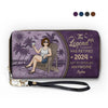 The Legend Has Retired, It's Not My Problem Anymore - Personalized Custom Leather Long Wallet -  Appreciation, Retirement Gift For Coworkers, Work Friends, Colleagues
