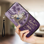 The Legend Has Retired, It's Not My Problem Anymore - Personalized Custom Leather Long Wallet -  Appreciation, Retirement Gift For Coworkers, Work Friends, Colleagues