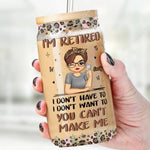 Retire From Work, But Not From Life - Personalized Custom Glass Cup, Iced Coffee Cup - Appreciation, Retirement Gift For Coworkers, Retirees