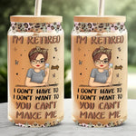 Retire From Work, But Not From Life - Personalized Custom Glass Cup, Iced Coffee Cup - Appreciation, Retirement Gift For Coworkers, Retirees