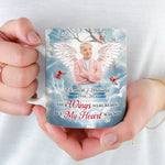 Custom Photo A Big Piece Of My Heart Lives In Heaven - Memorial Personalized Custom Mug - Sympathy Gift For Grandma