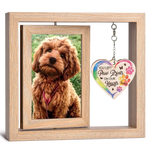 The Smallest Beings Leave The Biggest Impression - Memorial Personalized Custom Rotating Wooden Picture Frame - Sympathy Gift For Pet Owners, Pet Lovers