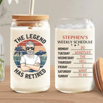 Life's Real Journey Begins At Retirement - Personalized Custom Glass Cup, Iced Coffee Cup - Appreciation, Retirement Gift For Coworkers, Husband, Dad