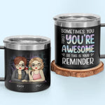 Thank You For Being My Emotional Support Bestie - Bestie Personalized Custom 14oz Stainless Steel Tumbler With Handle - Gift For BFF, Bestie, Sisters
