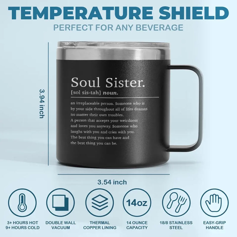 Friendship's The Wine Of Life - Bestie Personalized Custom 14oz Stainless Steel Tumbler With Handle - Gift For Best Friends, BFF, Sisters