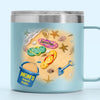 We Are Mom's Beach Buddies - Family Personalized Custom 14oz Stainless Steel Tumbler With Handle - Gift For Mom, Grandma