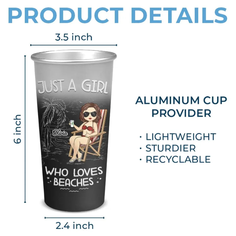 Good Times And Tan Lines - Bestie Personalized Custom Aluminum Changing Color Cup - Summer Vacation Gift For Best Friends, BFF, Sisters
