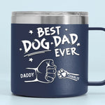 To The Most Pawsome Dad I Know - Dog & Cat Personalized Custom 14oz Stainless Steel Tumbler With Handle - Gift For Dad, Dog Lovers