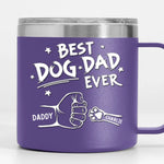 To The Most Pawsome Dad I Know - Dog & Cat Personalized Custom 14oz Stainless Steel Tumbler With Handle - Gift For Dad, Dog Lovers