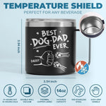 To The Most Pawsome Dad I Know - Dog & Cat Personalized Custom 14oz Stainless Steel Tumbler With Handle - Gift For Dad, Dog Lovers