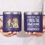 Thank You For Being My Emotional Support Bestie - Bestie Personalized Custom 14oz Stainless Steel Tumbler With Handle - Gift For BFF, Bestie, Sisters