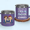 Thank You For Being My Emotional Support Bestie - Bestie Personalized Custom 14oz Stainless Steel Tumbler With Handle - Gift For Best Friends, BFF, Sisters
