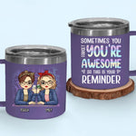 Thank You For Being My Emotional Support Bestie - Bestie Personalized Custom 14oz Stainless Steel Tumbler With Handle - Gift For BFF, Bestie, Sisters