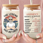 Life's Real Journey Begins At Retirement - Personalized Custom Glass Cup, Iced Coffee Cup - Appreciation, Retirement Gift For Coworkers, Husband, Dad