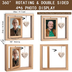 We Miss You And Love You Always - Memorial Personalized Custom Rotating Wooden Picture Frame - Sympathy Gift For Family