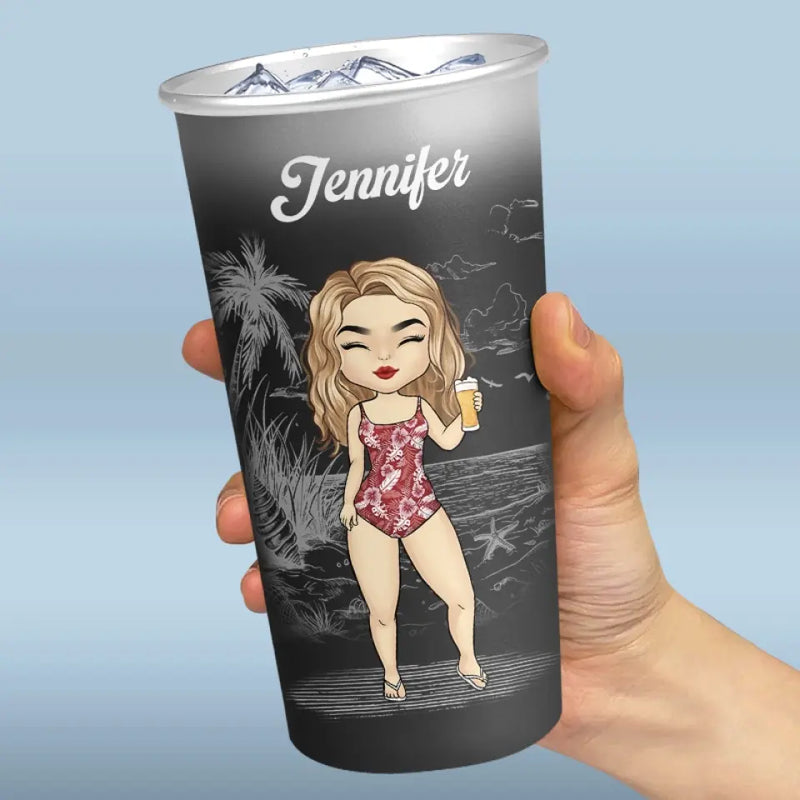 Summertime Is Calling - Bestie Personalized Custom Aluminum Changing Color Cup - Summer Vacation Gift For Best Friends, BFF, Sisters