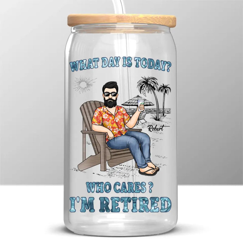 A Person Who Is Happy On Monday - Personalized Custom Glass Cup, Iced Coffee Cup - Appreciation, Retirement Gift For Coworkers, Work Friends, Colleagues