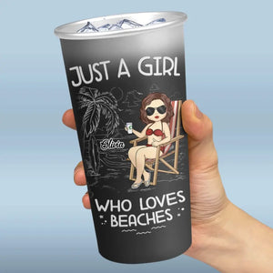 Good Times And Tan Lines - Bestie Personalized Custom Aluminum Changing Color Cup - Summer Vacation Gift For Best Friends, BFF, Sisters