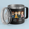 We Love You To The Beach And Back - Family Personalized Custom 14oz Stainless Steel Tumbler With Handle - Gift For Mom, Grandma