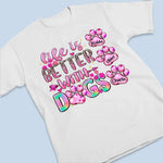 Dogs Leave Paw Prints On Your Heart - Dog Personalized Custom Unisex T-shirt, Hoodie, Sweatshirt - Gift For Dog Lovers, Pet Owners