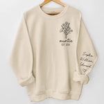 Family Means Nobody Gets Left Behind Or Forgotten - Family Personalized Custom Unisex Sweatshirt With Design On Sleeve - Gift For Auntie