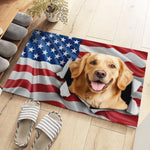 Custom Photo Love, Laughter, Friends Are Always Welcome - Dog & Cat Personalized Custom Home Decor Decorative Mat - House Warming Gift For Pet Owners, Pet Lovers