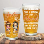 Cheers To Good Friends And Great Beer - Bestie Personalized Custom Beer Glass - Summer Vacation Gift For Best Friends, BFF, Sisters