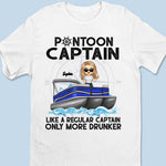 Living The Pontoon Dream - Family Personalized Custom Unisex T-shirt, Hoodie, Sweatshirt - Gift For Cruise Lovers, Boat Captains