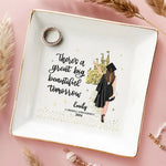 Custom Name College Graduation Gifts for Her - Personalized Jewelry Dish