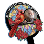 Custom Photo We're Always With You - Memorial Personalized Custom Stain Glass Style Acrylic Garden Stake - Sympathy Gift For Family