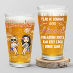 Cheers To Good Friends And Great Beer - Bestie Personalized Custom Beer Glass - Summer Vacation Gift For Best Friends, BFF, Sisters