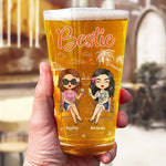 Cheers To Good Friends And Great Beer - Bestie Personalized Custom Beer Glass - Summer Vacation Gift For Best Friends, BFF, Sisters