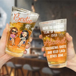 Cheers To Good Friends And Great Beer - Bestie Personalized Custom Beer Glass - Summer Vacation Gift For Best Friends, BFF, Sisters