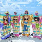 Oh Sip It's A Girl's Trip - Bestie Personalized Custom Beach Towel - Summer Vacation Gift, Birthday Pool Party Gift For Best Friends, Sisters