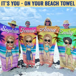 Custom Name Beach Girl Gifts for Women - Personalized Beach Towel