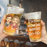 Coworker Drinking Buddies For Life - Bestie Personalized Custom Beer Glass - Summer Vacation Gift For Best Friends, BFF, Sisters, Coworkers
